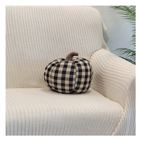 Oreiller personnalisable en forme de citrouille à carreaux, nouvelle collection automne