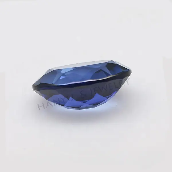 #32 Batu Permata Safir Biru Sintetis Corundum Natural Memotong Safir untuk Perhiasan