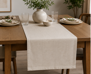 Wholesale Linen Look Cotton <b>Table</b> <b>Runner</b> Elegant Mitered Corner Hotel Restaurant <b>Dining</b> <b>Table</b> Decor Supplier Denizli Turkey OEM - Product Image 3