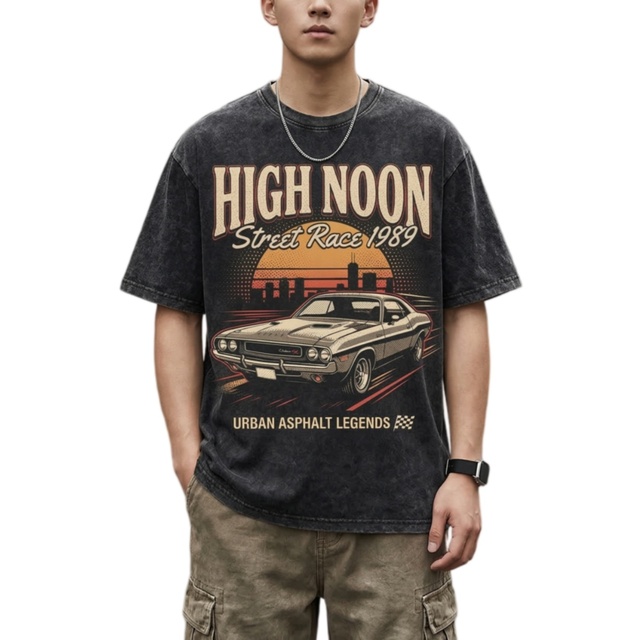 print logo Graphic Vintage Acid Wash Oversized T-shirt low price Men Streetwear Heavyweight 100% Cotton Retro fashion clothes