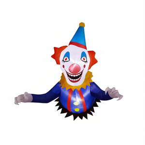 Decoración inflable de payaso aterrador de Halloween para exteriores de 3.3 pies con luces LED para decoración de fiestas en el jardín - Product Image 1