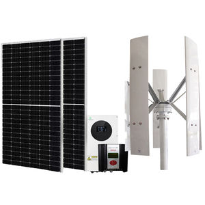 Sistema Ibrido Eolico-Solare Completo per Casa Fuori Rete con Accumulo a Batteria, Turbina Eolica ad Asse Verticale da 5kW e Pannelli Solari da 10kW - Product Image 1
