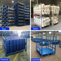Palette de stockage en tissu pliable en acier à revêtement en poudre orange détachable de 1000 kg pour entrepôt