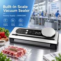 Machine de mise sous vide alimentaire automatique domestique avec balance intégrée, écran LED et coupe-sac externe