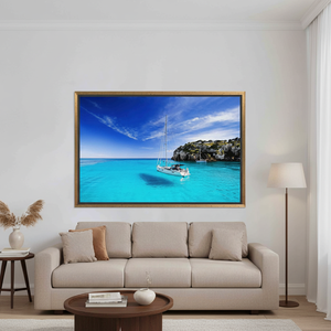 Oceanic Dream Artwork: Printed Sea View Canvas for Elegant Decor,<b>GOLD</b> <b>FRAMED</b> CANVAS - Product Image 3