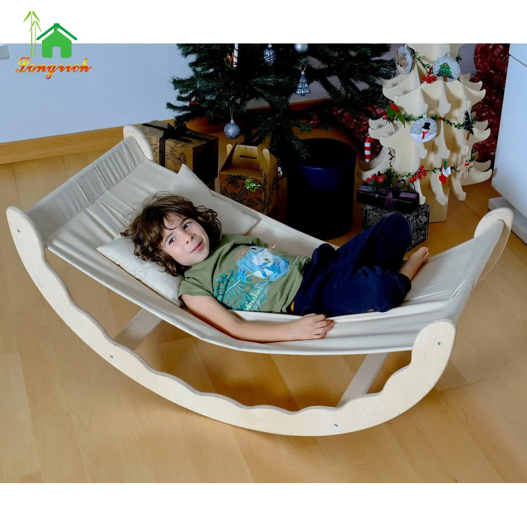 उच्च गुणवत्ता वाला बेबी स्विंग बेड बेबी लकड़ी का झूला बिस्तर बच्चों के लिए इनडोर रॉकिंग झूला