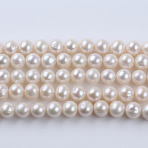 Perlas Cultivadas de Agua Dulce Naturales de Zhuji, de 10-11 mm, Color Blanco, para Hacer Collares y Pulseras - Product Image 1