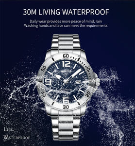 Personnalisez votre propre logo, montre à quartz de luxe Nibosi 2589, montre-bracelet pour homme, mode business, aiguilles lumineuses, Reloj Montre Homme - Product Image 3