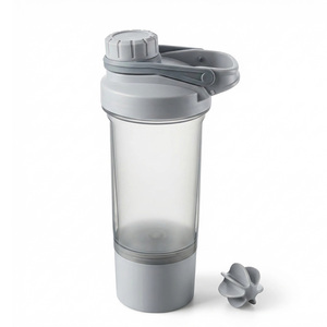 <strong>Cheap</strong> Promotional 500ml Gym Shaker Bottle 2-in-1 BPA Free Plastic <strong>Protein</strong> Mix Bottle With Powder Box Colorful Giveaway Gift - Product Image 4
