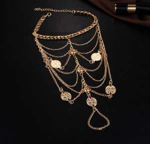 Модные многослойные ювелирные украшения из сплава в неоготическом стиле, индийские золотые цепочки на ногу, сексуальные браслеты на лодыжку для свадьбы, помолвки, вечеринки, подарок - Product Image 3