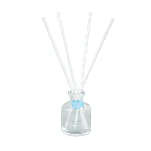 Fragancia de lujo Perfume Vidrio Ámbar Personalizado Forma cuadrada Cristal Decorativo Reed Difusor con palos