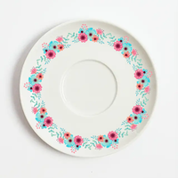 BENELUCK Ensemble Tasse et Soucoupe en Porcelaine Style Marocain Classique, Motif Floral Pastoral Personnalisé, Écologique, Hunan 180ml BL-D036 Maison