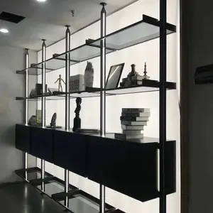 Low Price Modern Simple Minimalist Luxurious Aluminium Profile Metal Wardrobe Cabinet Led Light Pole System For Office