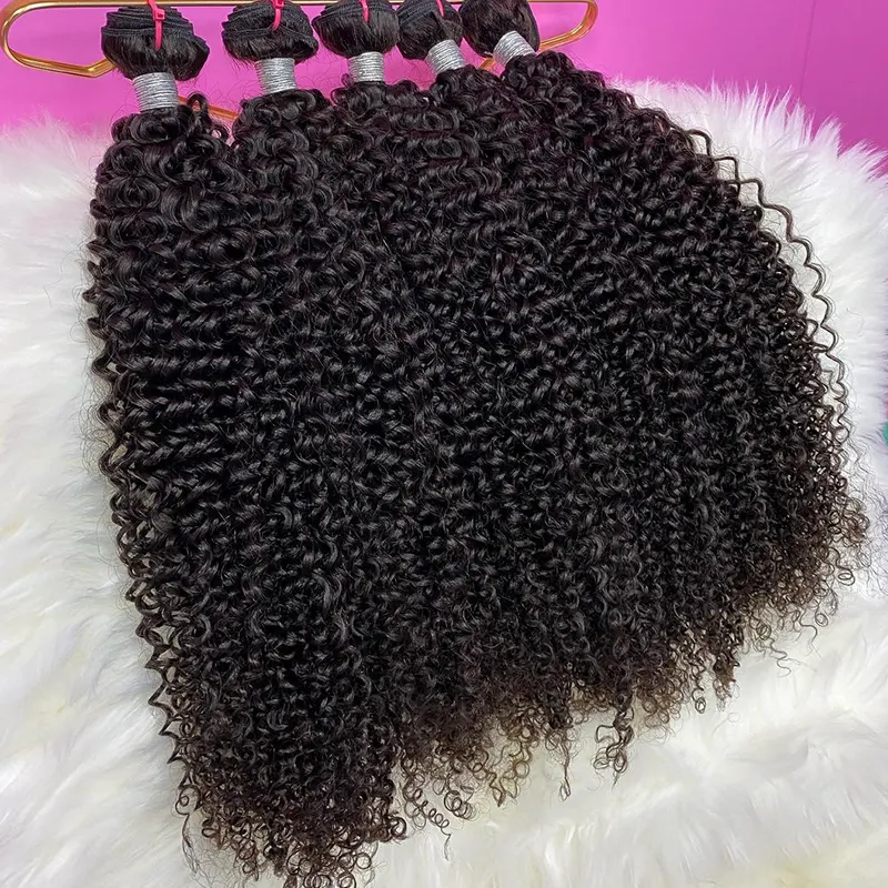 Cuctile Aligned Virgin Whole Sale Remy Brazilian Kinky Curly Raw Indian Hair Bundles From India Vendor Thick Bundles Human Hair