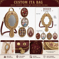 Sac Ita personnalisé en cuir PU, bandoulière modulaire, pour affichage de badges d'anime, avec panneaux échangeables, sac à main de collection, OEM ODM