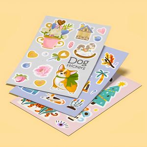 Feuille d'autocollants personnalisés imperméables FX en PET/PVC brillant/mat, découpés à la forme, motifs de dessins animés mignons pour enfants, formats A4, A5, A6 - Product Image 2