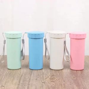 Cadeau d'entreprise, mug en plastique 350 ml, fibre de paille de blé, promotion, logo personnalisé imprimé, bouteilles d'eau, gobelets - Product Image 3