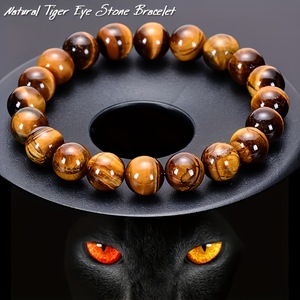 Bracciali e Braccialetti Unisex con Perline, <span class=keywords><strong>Pietra</strong></span> Naturale <span class=keywords><strong>Occhio</strong></span> <span class=keywords><strong>di</strong></span> <span class=keywords><strong>Tigre</strong></span>, Cristallo Artificiale <span class=keywords><strong>Blu</strong></span> e Rosso - Product Image 4