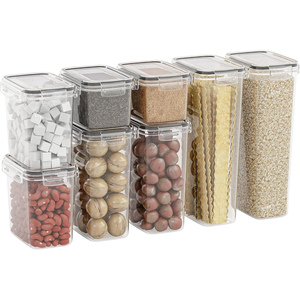 24 PCS BPA Free Airtight Food <b>Storage</b> Containers Lids Plastic <b>Kitchen</b> Pantry Organization Bottles Jars for Spice Dry Food Modern - Product Image 1