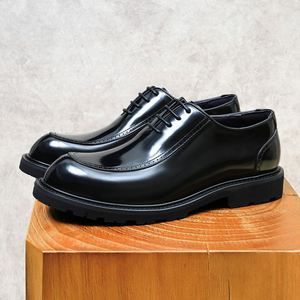 New Style Fashionable Genuine Leather Handmade Men's Formal Shoes With Low <b>Heels</b> Comfortable and Casual Custom-Made Shoes - Product Image 4