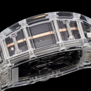 Montre-bracelet haut de gamme RM5101 Crystal Dragon Tiger Tourbillon, squelette, remontage manuel, étanche, unisexe, collection Gala Impérial - Product Image 5