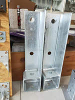 Ancrage de poteau en U en fer galvanisé, support de connexion robuste pour bois, boulon à tête hexagonale DIN pour maison en bois - Vente en gros
