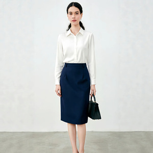 Ensemble de costumes professionnels blancs sur mesure pour femmes, avec chemise à col, pour le travail et les déplacements, toutes occasions, usine de production - Product Image 3
