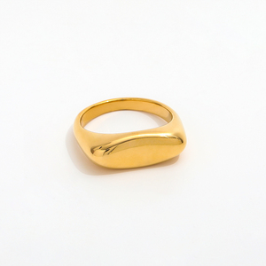 Di Fascia alta 18K Plain Oro Anelli In Acciaio Inox Trendy Appannamento Gioielli In Oro - Product Image 1