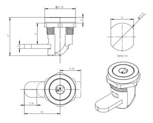 DL786-2キーレスコンビネーションカムロックステンレス鋼ハウジングと亜鉛合金コアステンレス鋼カム - Product Image 2