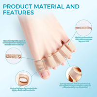 Séparateurs d'orteils en gel SEBS à 5 boucles, protecteurs, correcteurs d'hallux valgus, écarteurs d'orteils souples, redresseurs d'orteils en marteau, aligneurs d'orteils pour orteils croisés