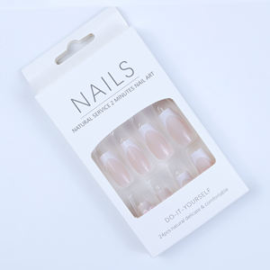 3d Fleur Moyen Long Cercueil French Tips Press on Nails Wholesale <span class=keywords><strong>Faux</strong></span> <span class=keywords><strong>Ongles</strong></span> <span class=keywords><strong>Ongles</strong></span> Artificiels avec Jelly Glue - Product Image 3