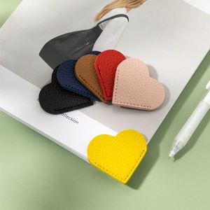 Wholesale Pu Leather Heart Waterproof Student Page Markers Special Cute <b>Bookmark</b> Gift for Read Lovers - Product Image 2