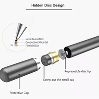 Stylet Métallique de Précision à Pointe Fine Smart S pour iPad iPhone 13.6, Rejet de la Paume Actif Capacitif, Pointe en Silicone de 5mm pour Tablette PC