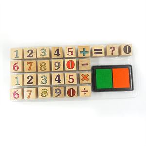 Children <strong>Toys</strong> Custom <strong>Personalised</strong> Alphabet Letter Number <strong>Wooden</strong> Stamp Set for Kids With Ink Pad - Product Image 2