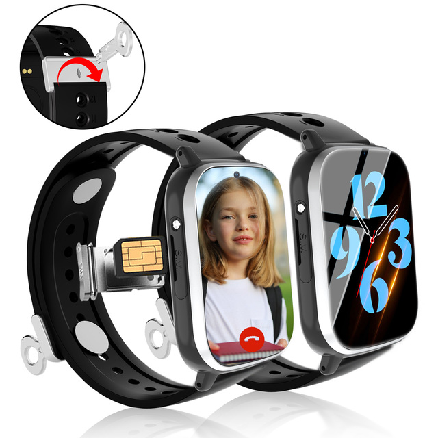 VFA91 SIM Card Camera Kids Smartwatch With Lockable Strap 4G Children Kid Watch Video Call LBS Wifi GPS Kid Smart Watch