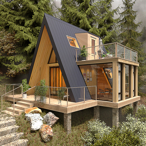 Casa Prefabricada de Lujo Tipo A, de Baja Altura, Aislada Térmicamente, Modular, Casa Triangular Pequeña para Apartamento, Cabaña Prefabricada - Product Image 2