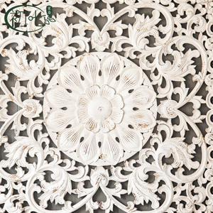 Decoración de Pared de Madera Tallada Estilo Francés, Rectángulo Blanco Envejecido, Decoración para el Hogar, Adorno Colgante, para Bodas, Cafeterías - Product Image 2