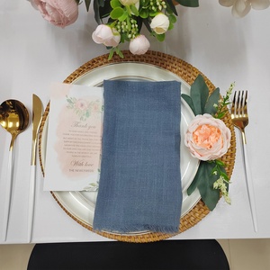 Khăn ăn vải trắng một nửa trang trí bàn gạc tuyết trà khăn mềm rìa tiêu chuẩn Kích thước bông vải mỏng Khăn ăn - Product Image 4