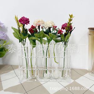 Glass Test Tube <b>Vase</b> Set With Stand For Flowers Hydroponic Plants Decorative Arrangements - Product Image 4