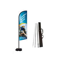 Drapeau publicitaire en forme de plume avec sac de transport, mât léger en composite de carbone pour promotions intérieures et extérieures, mariages, foires