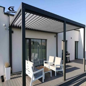 Pérgola Bioclimática de Aluminio con <span class=keywords><strong>Techo</strong></span> de Lamas Ajustables Eléctricamente para Jardín, Villa, Patio o Fábrica - Product Image 1