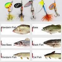 Leurre de pêche à queue de coq de truite basse Kit d'appâts Spinner en métal dur pour saumon