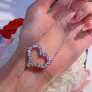 Collar con Colgante de Corazón de Plata 925 Chapado en Oro con Circonita para Mujer, FANYA FYXL1030, para Fiestas y Eventos - Product Image 2