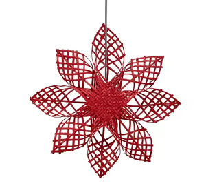 GREENCRAFT Vietnam nuevo diseño hecho a mano bambú tejido Navidad colgante pared decoraciones estrella colgantes moda respetuoso con el medio ambiente - Product Image 3