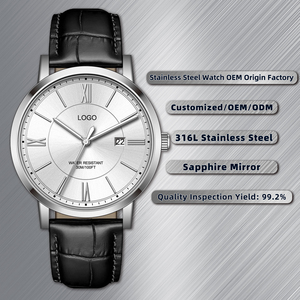 Reloj cronógrafo de lujo para hombre, reloj de pulsera deportivo de cuero para negocios, reloj clásico vintage, reloj de cuarzo resistente al agua 30M - Product Image 1