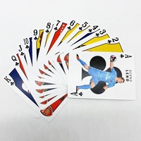 Cartes à jouer en lin avec impression personnalisée de photos de joueurs de football, fabrication de jeux décontractés, cartes à jouer de football Star Match Attax