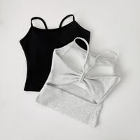 Camisole pour femme style influenceur, chic et audacieuse, avec bretelles, antibactérienne, pour l'été, gilet de couche supérieure, soutien-gorge dos-nu une pièce