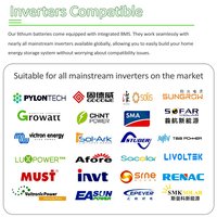Batería de Litio LiFePO4 de 5kWh 10kWh 48V 51.2V 100Ah 200Ah para Almacenamiento de Energía Solar Montada en Pared, Sistema de Energía de Emergencia Fuera de la Red