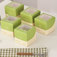 Boîte d'emballage pour gâteau tiramisu d'anniversaire personnalisée, boîte à gâteau biodégradable haut de gamme de 6 pouces avec fenêtre transparente