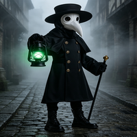 Costume de Médecin de la Peste pour Halloween, Tenue de Cosplay pour Hommes avec Masque en Forme de Bec d'Oiseau